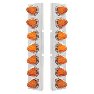 UNITED PACIFIC - 37367 - SOPORTE DEL FILTRO DE AIRE DELANTERO SS CON LUCES DE SANDÍA LED ÁMBAR 14X 11 Y BISEL PARA CAMIONES KW - LENTE ÁMBAR
