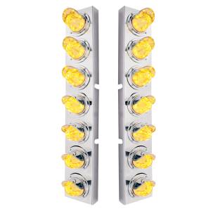 UNITED PACIFIC - 37368 - SOPORTE DE FILTRO DE AIRE DELANTERO SS CON LUZ LED ÁMBAR DE 14X 11 Y BISEL DE VISERA PARA CAMIONES KW-LENTE CLARO