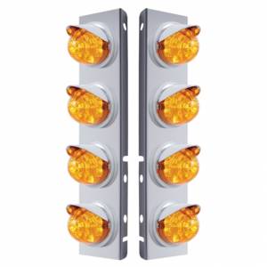 UNITED PACIFIC - 37382 - SOPORTE DEL FILTRO DE AIRE DELANTERO SS CON REFLECTOR 8X 17 LED LUCES Y VISORES DE SANDÍA PARA LED Y LENTES PETERBILT-AMBER