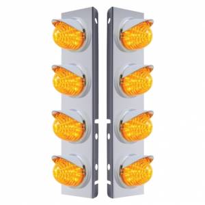 UNITED PACIFIC - 37384 - SOPORTE DEL FILTRO DE AIRE DELANTERO SS CON 8X 17 LUCES LED DE COLMENA Y VISORES PARA PETERBILT -LED ÁMBAR Y LENTES