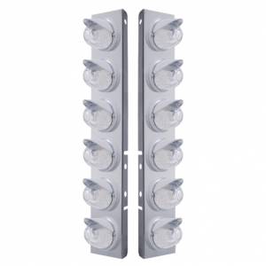 UNITED PACIFIC - 37391 - SOPORTE DEL FILTRO DE AIRE DELANTERO SS CON LUCES Y VISORES DE SANDÍA DE 12X 17 LED PARA PETERBILT -LED ÁMBAR/LENTE TRANSPARENTE