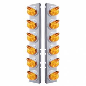 UNITED PACIFIC - 37394 - SOPORTE DEL FILTRO DE AIRE DELANTERO SS CON REFLECTOR 12X 17 LED LUCES Y VISORES DE SANDÍA PARA LED Y LENTES PETERBILT-AMBER