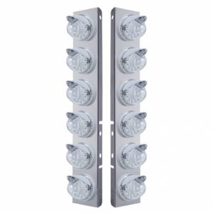 UNITED PACIFIC - 37395 - SOPORTE DEL FILTRO DE AIRE DELANTERO SS CON REFLECTOR DE 12X 17 LED LUCES Y VISORES DE SANDÍA PARA PETERBILT-AMBER LED/LENTE TRANSPARENTE