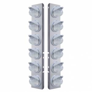 UNITED PACIFIC - 37397 - SOPORTE DEL FILTRO DE AIRE DELANTERO SS CON LUCES DE COLMENA DE 12X 17 LED Y VISORES PARA LENTES LED/CLARAS PETERBILT-AMBER