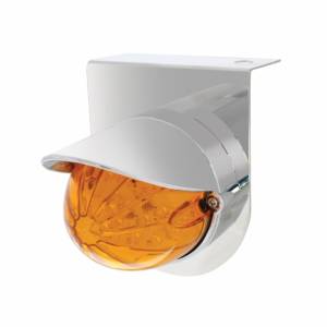 UNITED PACIFIC - 37454 - SOPORTE DE LUZ DE INOXIDABLE CON LUZ Y VISERA GRAKON 1000 ESTILO BALA DE 19 LED - LED ÁMBAR/LENTE ÁMBAR