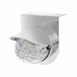 UNITED PACIFIC - 37455 - SOPORTE DE LUZ INOXIDABLE CON LUZ Y VISERA GRAKON 1000 ESTILO BALA DE 19 LED - LED ÁMBAR/LENTE TRANSPARENTE