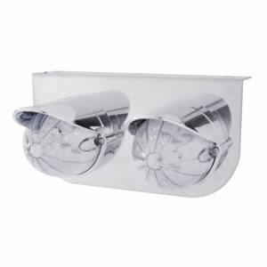 UNITED PACIFIC - 37459 - SOPORTE DE LUZ DE ACERO INOXIDABLE CON 2 LUCES Y VISORES GRAKON 1000 ESTILO BALA DE 19 LED - LED ÁMBAR/LENTE TRANSPARENTE