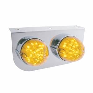 UNITED PACIFIC - 37460 - SOPORTE DE LUZ DE INOXIDABLE CON 2 LUCES GRAKON 1000 ESTILO BALA DE 19 LED - LED ÁMBAR/LENTE ÁMBAR