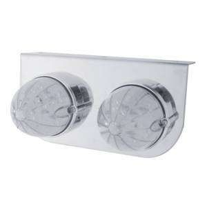 UNITED PACIFIC - 37461 - SOPORTE DE LUZ DE ACERO INOXIDABLE CON 2 LUCES DE 19 LED ESTILO BALA GRAKON 1000 - LED ÁMBAR/LENTE TRANSPARENTE