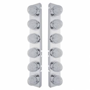 UNITED PACIFIC - 37465 - SOPORTE DEL FILTRO DE AIRE FRONTAL DE ACERO INOXIDABLE CON LUCES ESTILO BALA DE 12X 19 LED Y BISELES PARA LENTES LED/CLARAS PETERBILT-AMBER