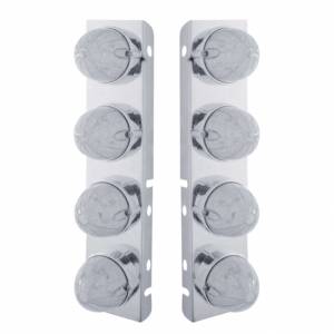UNITED PACIFIC - 37469 - SOPORTE DEL FILTRO DE AIRE FRONTAL DE ACERO INOXIDABLE CON LUCES ESTILO BALA DE 8X 19 LED Y BISELES PARA LENTES LED/CLARAS PETERBILT-AMBER