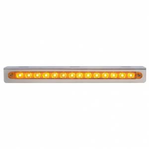 UNITED PACIFIC - UNITED PACIFIC - 37514 - SOPORTE DE LUZ DE INOXIDABLE CON BARRA DE LUCES SECUENCIAL DE 14 LED DE 12" (DE IZQUIERDA A DERECHA) - LED ÁMBAR/LENTE ÁMBAR - Image 1