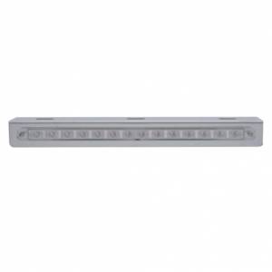 UNITED PACIFIC - 37516 - SOPORTE DE LUZ DE ACERO INOXIDABLE CON BARRA DE LUCES SECUENCIAL DE 14 LED DE 12" (DE IZQUIERDA A DERECHA) - LED ÁMBAR/LENTE TRANSPARENTE