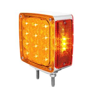 UNITED PACIFIC - 37578 - LUZ DE SEÑAL DE GIRO DE DOBLE CARA DE 27 LED (CONDUCTOR) - LED ÁMBAR Y ROJO/LENTE ÁMBAR Y ROJA