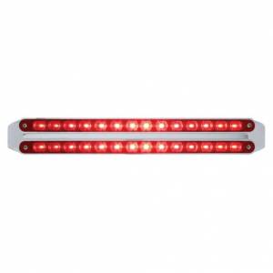 UNITED PACIFIC - 37666 - BARRAS DE LUCES DOBLES DE 14 LED DE 12" (PARADA, GIRO Y TRASERA) - LED ROJO/LENTE ROJA