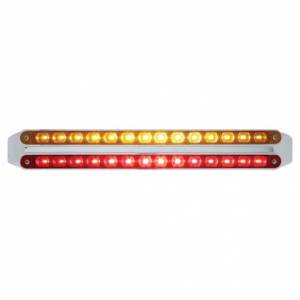 UNITED PACIFIC - 37669 - BARRAS DE LUCES DOBLES DE 14 LED DE 12" - LED ÁMBAR Y ROJO / LENTE ÁMBAR Y ROJA