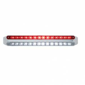 UNITED PACIFIC - 37672 - BARRAS DE LUCES DOBLES DE 14 LED DE 12" - LED ROJO Y BLANCO / LENTE ROJA Y TRANSPARENTE