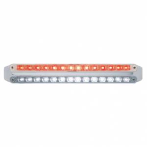 UNITED PACIFIC - 37674 - BARRAS DE LUCES DOBLES DE 14 LED DE 12" - LED ROJO Y BLANCO / LENTE TRANSPARENTE