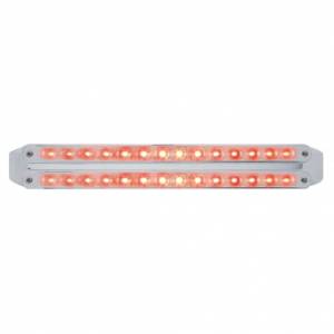 UNITED PACIFIC - 37676 - BARRAS DE LUCES DOBLES DE 14 LED DE 12" (PARADA, GIRO Y TRASERA) - LED ROJO/LENTE CROMADA