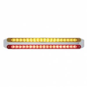 UNITED PACIFIC - 37682 - BARRAS DE LUCES REFLECTORAS DOBLES DE 19 LED DE 12" - LED ÁMBAR Y ROJO / LENTE ÁMBAR Y ROJA
