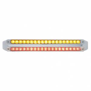 UNITED PACIFIC - 37683 - BARRAS DE LUCES REFLECTORAS DOBLES DE 19 LED DE 12" - LED ÁMBAR Y ROJO / LENTE TRANSPARENTE