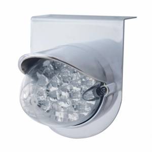 UNITED PACIFIC - 37722 - SOPORTE DE LUZ INOXIDABLE CON LUZ REFLECTORA DE 19 LED Y VISERA - LED ÁMBAR/LENTE TRANSPARENTE
