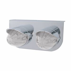 UNITED PACIFIC - 37724 - SOPORTE DE LUZ INOXIDABLE CON 2X 19 LUCES LED SANDÍA Y VISORES - LED ÁMBAR/LENTE TRANSPARENTE