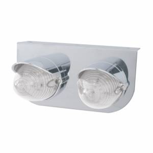 UNITED PACIFIC - 37726 - SOPORTE DE LUZ DE ACERO INOXIDABLE CON DOS LUCES DE COLMENA DE 19 LED Y VISORES - LED ÁMBAR/LENTE TRANSPARENTE