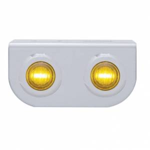UNITED PACIFIC - 37792 - SOPORTE DE LUZ INOXIDABLE CON 2X 3 LED MINI LUCES DE 3/4" - LED ÁMBAR/LENTE ÁMBAR