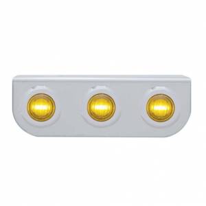 UNITED PACIFIC - 37794 - SOPORTE DE LUZ INOXIDABLE CON 3X 3 LED MINI LUCES DE 3/4" - LED ÁMBAR/LENTE ÁMBAR