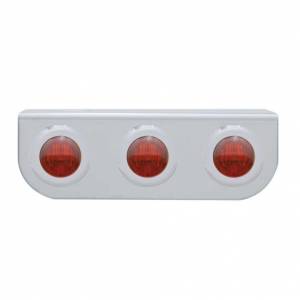 UNITED PACIFIC - 37795 - SOPORTE DE LUZ INOXIDABLE CON 3X 3 LED MINI LUCES DE 3/4" - LED ROJO/LENTE ROJA
