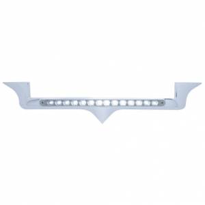 UNITED PACIFIC - UNITED PACIFIC - 37824 - EMBLEMA DE CAPÓ CROMADO CON BARRA DE LUCES DE 14 LED PARA KENWORTH - LED BLANCO/LEENTE TRANSPARENTE - Image 1