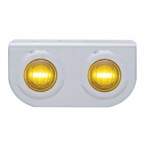 UNITED PACIFIC - 37831 - SOPORTE DE LUZ INOXIDABLE CON 2X 3 LED MINI LUCES DE 3/4" - LED ÁMBAR/LENTE ÁMBAR