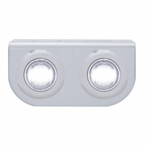 UNITED PACIFIC - 37836 - SOPORTE DE LUZ INOXIDABLE CON 2X 3 LED MINI LUCES DE 3/4" - LED BLANCO/LENTE TRANSPARENTE