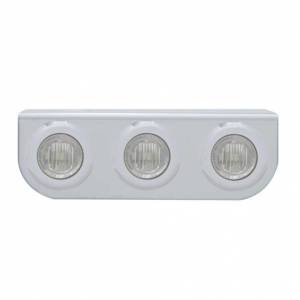 UNITED PACIFIC - 37840 - SOPORTE DE LUZ INOXIDABLE CON 3X 3 LED MINI LUCES DE 3/4" - LED ROJO/LENTE TRANSPARENTE