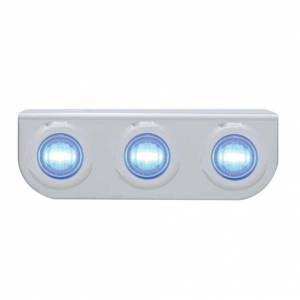 UNITED PACIFIC - 37841 - SOPORTE DE LUZ INOXIDABLE CON MINI LUCES 3X 3 LED 3/4" - LED AZUL/LENTE TRANSPARENTE