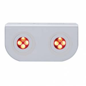 UNITED PACIFIC - 37863 - SOPORTE DE LUZ INOXIDABLE CON 2X 4 LUCES DE FIJACIÓN LED - LED ROJO/LENTE TRANSPARENTE