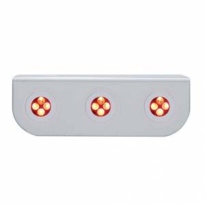 UNITED PACIFIC - 37868 - SOPORTE DE LUZ INOXIDABLE CON TRES LUCES DE SUJECIÓN DE 4 LED - LED ROJO/LENTE TRANSPARENTE