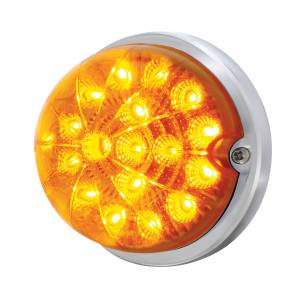 UNITED PACIFIC - 37912 - KIT DE MONTAJE EMPOTRADO CON REFLECTOR TRANSPARENTE SANDÍA DE DOBLE FUNCIÓN DE 17 LED - LED ÁMBAR/LEENTE ÁMBAR