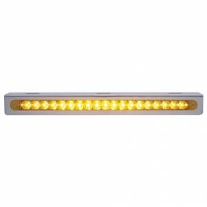 UNITED PACIFIC - 37924 - SOPORTE DE LUZ DE ACERO INOXIDABLE DE 12-3/4" CON 19 LED BARRA DE LUCES DE 12" - LED ÁMBAR/LENTE ÁMBAR