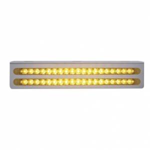 UNITED PACIFIC - 37928 - SOPORTE DE LUZ DE ACERO INOXIDABLE DE 12-3/4" CON 2 BARRAS DE LUCES DE 19 LED DE 12" - LED ÁMBAR/LENTE ÁMBAR
