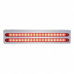 UNITED PACIFIC - 37929 - SOPORTE DE LUZ DE ACERO INOXIDABLE DE 12-3/4" CON 2 BARRAS DE LUCES DE 19 LED DE 12" - LED ROJO/LENTE ROJA