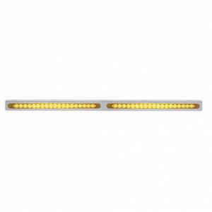 UNITED PACIFIC - 37932 - SOPORTE DE LUZ DE ACERO INOXIDABLE DE 25-5/16" CON 2 BARRAS DE LUCES DE 19 LED DE 12" - LED ÁMBAR/LENTE ÁMBAR