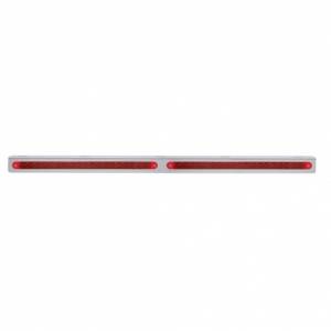 UNITED PACIFIC - 37933 - SOPORTE DE LUZ DE ACERO INOXIDABLE DE 25-5/16" CON 2 BARRAS DE LUCES DE 19 LED DE 12" - LED ROJO/LENTE ROJA