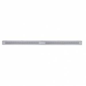 UNITED PACIFIC - 37934 - SOPORTE DE LUZ DE ACERO INOXIDABLE DE 25-5/16" CON 2 BARRAS DE LUCES DE 19 LED DE 12" - LED ÁMBAR/LENTE TRANSPARENTE