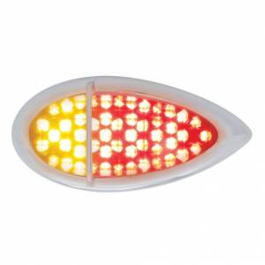 UNITED PACIFIC - 37963 - LUZ AUXILIAR/UTILITARIA DUO "BABY ZEPHYR" DE 51 LED CON BISEL - ROJO+LED ÁMBAR/LENTE TRANSPARENTE