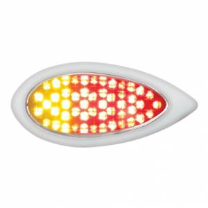 UNITED PACIFIC - 37964 - LUZ AUXILIAR/UTILIZARIA DUO "LÁGRIMA" DE 51 LED CON BISEL - ROJO + LED ÁMBAR/LENTE TRANSPARENTE