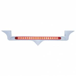 UNITED PACIFIC - 37971 - EMBLEMA DE CAPÓ CROMADO CON BARRA DE LUCES REFLECTORAS DE 19 LED PARA KENWORTH - LED ROJO/LEENTE ROJA