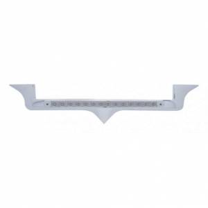 UNITED PACIFIC - 37972 - EMBLEMA DE CAPÓ CROMADO CON BARRA DE LUZ REFLECTORA DE 19 LED PARA KENWORTH - LED ROJO/LEENTE TRANSPARENTE
