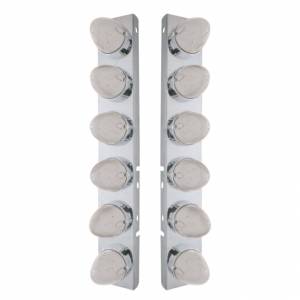 UNITED PACIFIC - 37987 - SOPORTE DEL FILTRO DE AIRE FRONTAL DE ACERO INOXIDABLE CON LUCES DE COLMENA DE 12X 19 LED Y BISELES PARA LENTES LED/CLARAS PETERBILT-AMBER